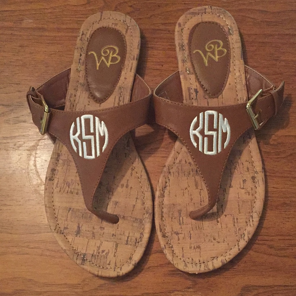 Monogrammed sandals